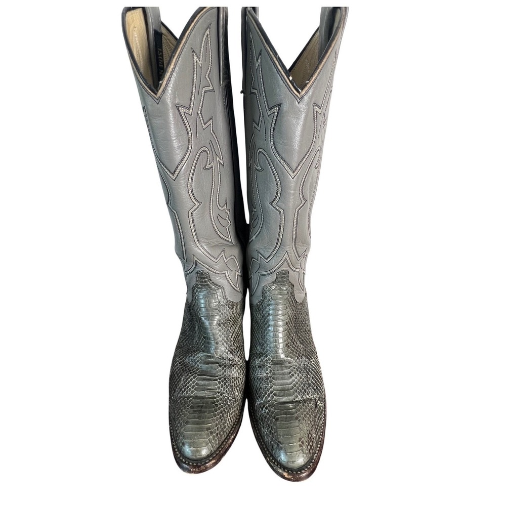 Dan Post Womens Gray Snakeskin Python Western Cow… - image 3